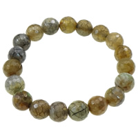 Dragon Veins Agate Bracelets, Round, faceted Approx 7.5 Inch 