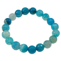 Dragon Veins Agate Bracelets, Round, faceted, blue Approx 7.5 Inch 