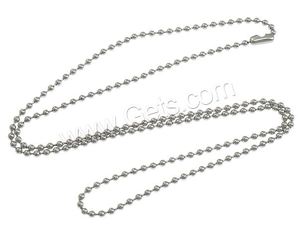 Mode Edelstahl Halskette Kette, verschiedene Größen vorhanden & Kugelkette, originale Farbe, 23.5ZollInch/Strang, verkauft von Strang