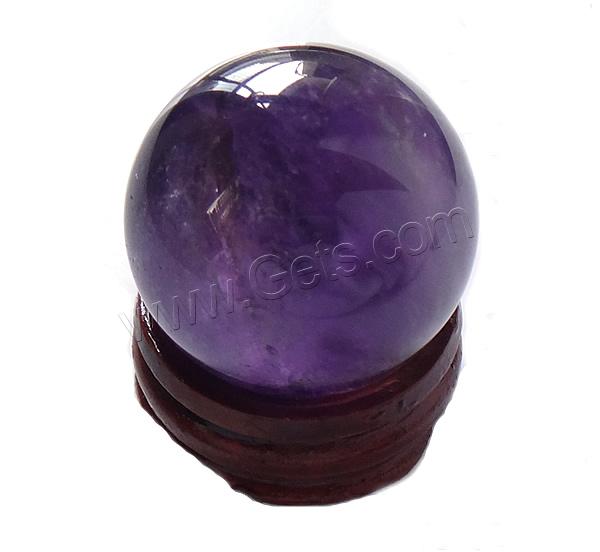 amatista esfera de la bola, con madera, Esférico, Birthstone de febrero & diverso tamaño para la opción, Vendido por UD