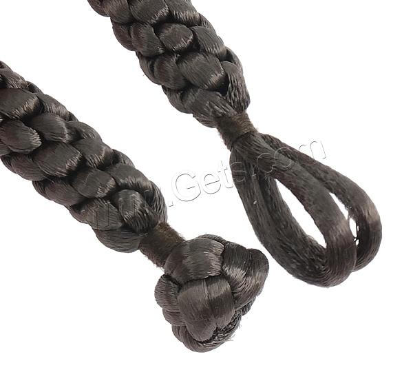 Nylon Cord Necklace, different length for choice & braided, black, 10mm, Sold By Strand