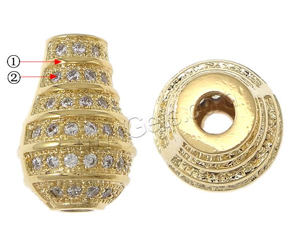 Cubic Zirconia Micro Pave Brass Beads, Vase, plated, micro pave cubic zirconia, more colors for choice, nickel, lead & cadmium free, 13x17x4mm, Hole:Approx 2mm, Sold By PC
