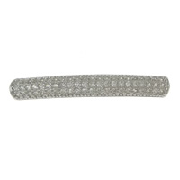 Cubic Zirconia Micro Pave Sterling Silver Bead, 925 Sterling Silver, Tube, micro pave cubic zirconia & double-hole Approx 0.5mm 