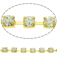 Brass Rhinestone Claw cadena, metal, hecho a mano, con diamantes de imitación, más colores para la opción, libre de cadmio, 3mm, longitud:100 m, Vendido por Grupo