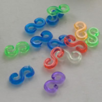 Kunststoff Loom S Clip, gemischte Farben, 10x6x3mm, 24PCs/Tasche, verkauft von Tasche