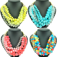 Fashion Statement Necklace, Acrylic, with iron chain, twist oval chain & faceted 6-14mm Approx 17-19 Inch 