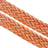 PU Cord, PU Leather, braided, reddish orange 