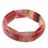 Lace Agate Bracelets, Rectangle, red Approx 9 Inch 