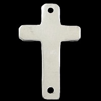 Sterling Silver Charm Connector, 925 Sterling Silver, Cross, plated, 1/1 loop Approx 1mm 