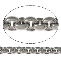 Rolo cadena del acero inoxidable, cadena Rolo, color original, 2x1x0.8mm, Vendido por m