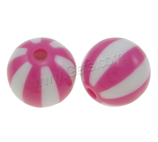Acrylic Stripe Bead, Round, different size for choice & solid color, more colors for choice, Hole:Approx 1.5mm, Sold By Bag