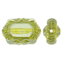 perles acryliques d'accent d'or , Acrylique, rectangle, transparent & or accentué Environ 1.5mm, Environ Vendu par sac