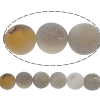 Natürliche graue Achat Perlen, Grauer Achat, rund, satiniert, 12mm, Bohrung:ca. 1.2mm, Länge:ca. 15.5 ZollInch, verkauft von Strang