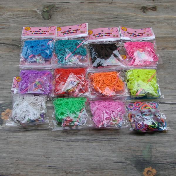 Ткацкий станок полос, Резинка, с пластик, отличается упаковка стиль для выбора & attachted крючок & с S клипа & для детей, разноцветный, 2mm, продается сумка