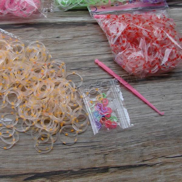 織機バンド, ゴム, とともに プラスチック, 選択のための別の荷姿 & attachtedかぎ針編みのフック & Sクリップ付き & 子供のための, ミックスカラー, 2mm, 売り手 バッグ