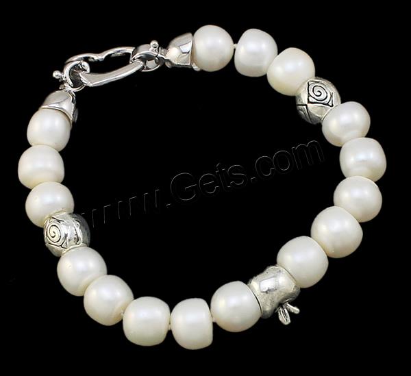 Cultured Freshwater Pearl Bracelets, with Zinc Alloy, brass clasp, Button, natural, different styles for choice, more colors for choice, 8-9mm, Length:Approx 7.5 Inch, Sold By Strand