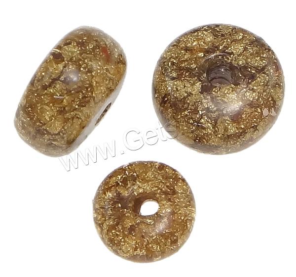 Gold Foil Beads, Rondelle, epoxy gel, different size for choice, nickel, lead & cadmium free, Hole:Approx 2mm, Sold By PC