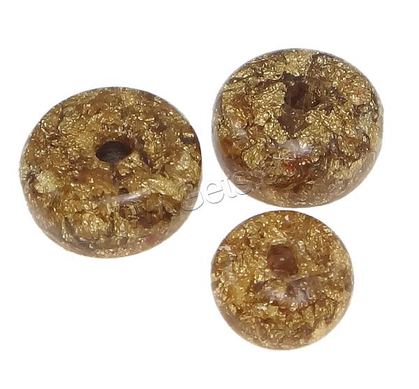 Gold Foil Beads, Rondelle, epoxy gel, different size for choice, nickel, lead & cadmium free, Hole:Approx 2mm, Sold By PC