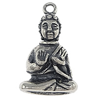 Thailand Sterling Silver Pendants, Buddha Approx 4.6mm 