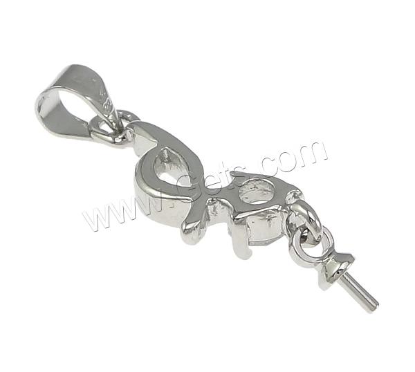 Zinc Alloy Peg Bail, plated, with rhinestone, more colors for choice, nickel, lead & cadmium free, 24mm, 7x19.5x4mm, 3x7x1mm, Hole:Approx 3x4mm, Sold By PC