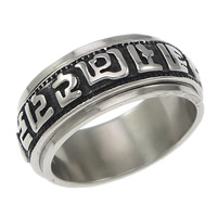 Нержавеющая сталь Человек палец кольцо, нержавеющая сталь, чернеют, 8.5mm, размер:9, продается PC