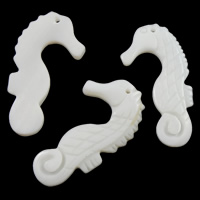 White Shell Pendants, Seahorse Approx 1mm 