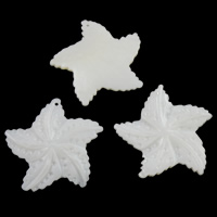 White Shell Pendants, Starfish Approx 1mm 