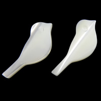 Natürliche weiße Muschelperlen, Vogel, 15x6x2.5mm, Bohrung:ca. 1mm, verkauft von PC