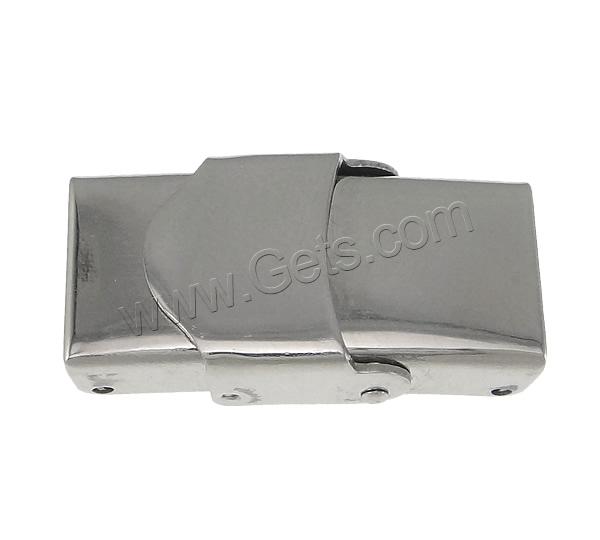Zinc Alloy Watch Band Clasp, Stainless Steel, Rectangle, platinum color plated, different size for choice, Sold By PC