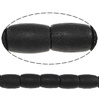 Natural Lava Beads, Drum Approx 0.8mm .5 Inch 