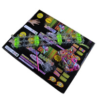 Kit Telar colorido, Caucho, con Plástico, con marco de tejido de pulseras & ganchillo attachted & S con el clip, color mixto, 18x2mm, 600PCs/Caja, Vendido por Caja