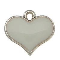 Zinc Alloy Heart Pendants, plated, enamel nickel, lead & cadmium free Approx 2mm 