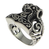 Нержавеющая сталь Человек палец кольцо, нержавеющая сталь, чернеют, 21mm, размер:9, продается PC