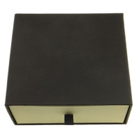 Karton Armbandkasten, Papier, mit Satinband, Quadrat, dunkle Kaffee-Farbe, 103x103x35mm, 200PCs/Menge, verkauft von Menge