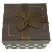 Cardboard Bracelet Box, Paper, with Satin Ribbon, Rectangle, with round spot pattern 