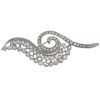 Zinc Alloy Jewelry Cabochons, Peacock, platinum color plated, with rhinestone, lead & cadmium free 