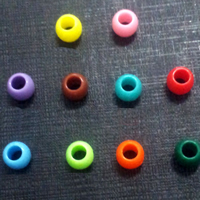 Perles colorées Loom, plastique, couleurs mélangées, 8-10mm, Environ Vendu par kg