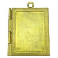 Brass Locket Pendant Setting, Book, plated Approx 1.5mm, Inner Approx 12x18 