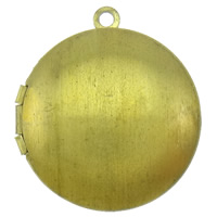 Brass Locket Pendants, Flat Round, plated Approx 2mm, Inner Approx 19mm [