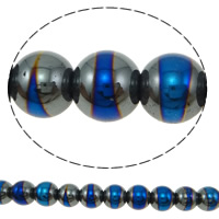Perles hématite non-magnétique, hématite non magnétique, Rond, semi-plaqué, plaqué de couleurs, plus de couleurs à choisir, 10mm Environ 2mm Environ 15.3 pouce, Environ Vendu par brin