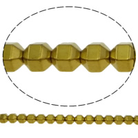 Non Magnetic Hematite Beads, Drum, gold color plated Approx 1mm Approx 15.7 Inch 