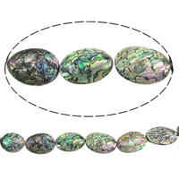Abalone Shell Beads, Flat Oval, 33-43x28-30x9.5-10mm Approx 1mm Approx 16 Inch, Approx 