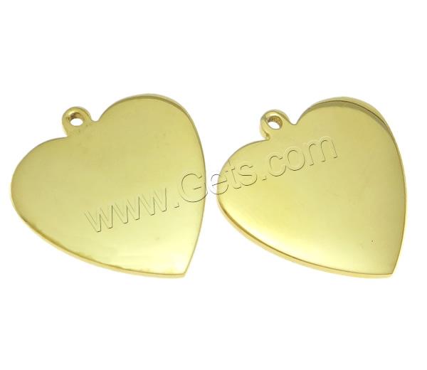 Stainless Steel Tag Charm, Heart, gold color plated, laser pattern & Customized, nickel, lead & cadmium free, 18x18.5x1.5mm, Hole:Approx 1mm, 10PCs/Bag, Sold By Bag