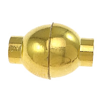 Messing Magnetverschluss, oval, plattiert, keine, 15x10mm, Bohrung:ca. 3mm, verkauft von PC