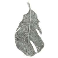 Zinc Alloy Feather Pendants, plated Approx 1.5mm, Approx 