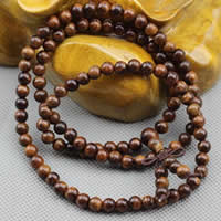 108 Mala Beads, Black Padauk, with nylon elastic cord, Round & Buddhist jewelry 
