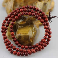 108 Mala Beads, Indonesian Lobular Rosewood, with nylon elastic cord, Round & Buddhist jewelry 