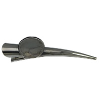 Alligator Hair Clip Findings, Iron, with brass setting, plated nickel, lead & cadmium free 