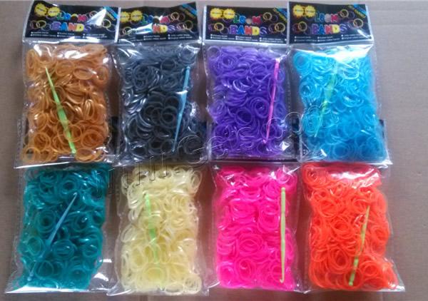 Loom Bands, Gummi, mit Kunststoff, verschiedene Verpackungs Art für Wahl & Angehängte Häkelnadel & mit Clip S & DIY & für Kinder, keine, 18x2mm, verkauft von Tasche