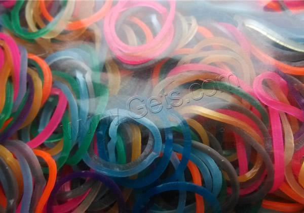 Loom Bands, Rubber, with Plastic, different packing style for choice & attachted crochet hook & with plastic S clip & DIY & for children, more colors for choice, 18x2mm, Sold By Bag